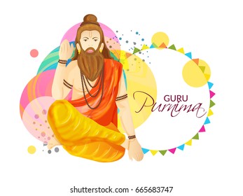Illustration for the Day Of Honoring Celebration Guru Purnima.
