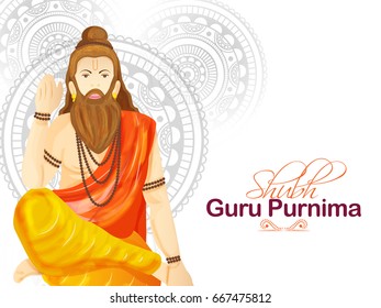 Illustration for the Day Of Honoring Celebration Guru Purnima.
