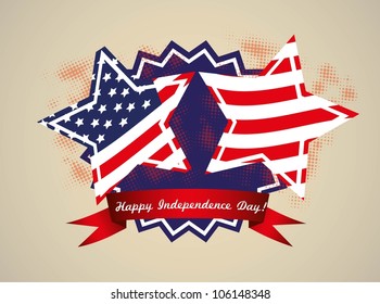 Illustration of the day of United States independence, July 4