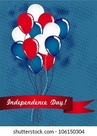 Illustration of the day of United States independence, July 4