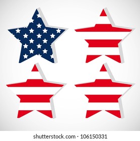 Illustration of the day of United States independence, July 4