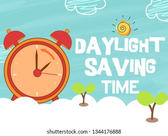 Illustration Of Daylight Saving Time Background.