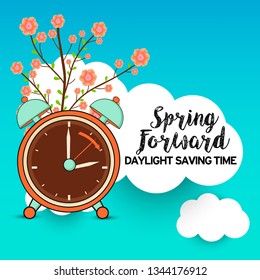 Illustration Of Daylight Saving Time Background.