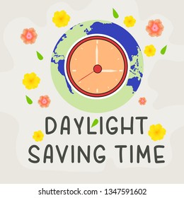 Illustration Of Daylight Saving Time Background.