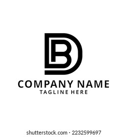 Illustration DB  BD logo designed with letter D B , B D in vector format.