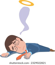 Illustration of a dead male office worker