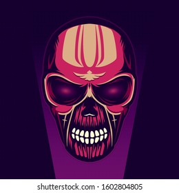illustration of deadly killer skull. Future killer monster
