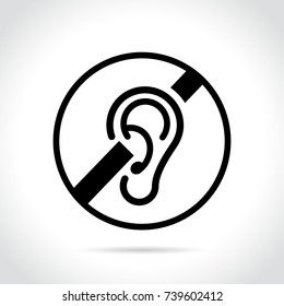 Illustration of deaf icon on white background