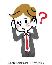 Illustration of a deaf man.