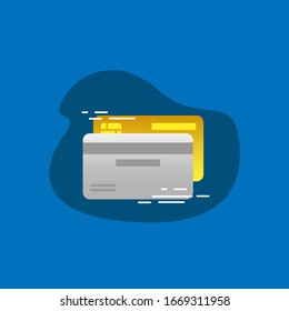 Illustration debit or credit card on abstract background for technology background or banner promotion