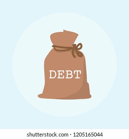 Illustration of debt financial concept