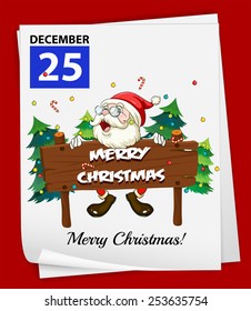 Illustration of December 25 is Christmas