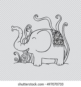 Illustration of decorated cute elephant