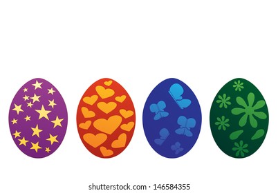 Illustration with decorated eggs