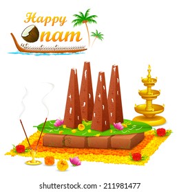 illustration of decorated onathappan for Onam celebration