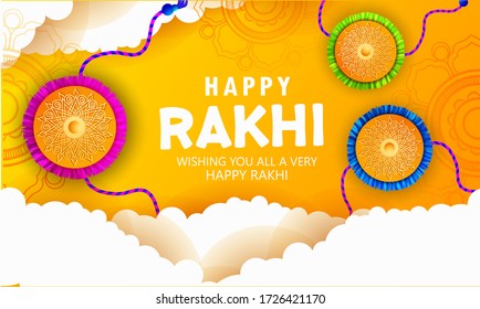 illustration of decorated rakhi for Indian festival Raksha Bandhan