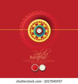 illustration of decorated Rakhi for Indian festival Raksha Bandhan, background