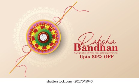 illustration of decorated Rakhi for Indian festival Raksha Bandhan, background