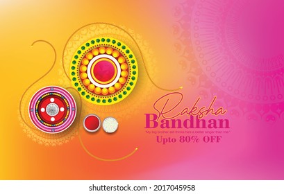 illustration of decorated Rakhi for Indian festival Raksha Bandhan, background