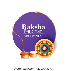 illustration of decorated Rakhi for Indian festival Raksha Bandhan, background