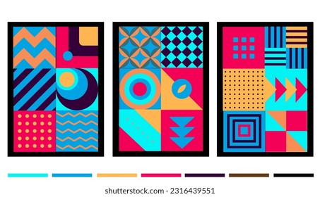 illustration for decoration. abstract patterns that let the colors stand out.creativity from wall to wall A modern collage that combines different visual elements.