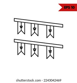 illustration of decoration flag line icon