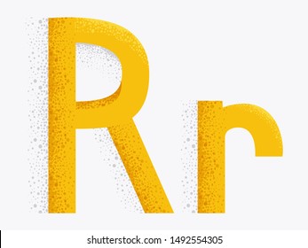 Illustration of Decorative Alphabet with Capital and Small Letter R and Dust Particle Effect