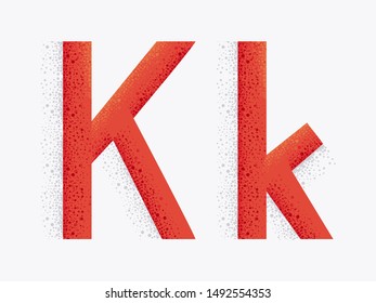 Illustration of Decorative Alphabet with Capital and Small Letter K and Dust Particle Effect