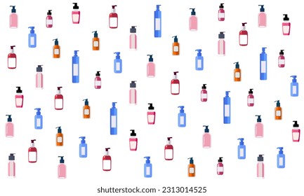 Illustration decorative background with cosmetics for  body care
