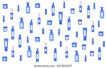 Illustration decorative background with cosmetics for  body care