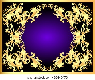 Illustration decorative background frame with gold(en) pattern