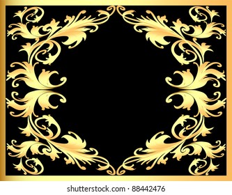 Illustration decorative background frame with gold(en) pattern
