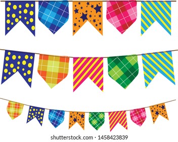 Illustration decorative banners celebrating the feast Junina typical Brazilian party 