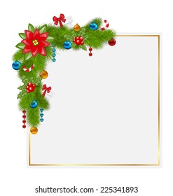 Illustration decorative border from a traditional Christmas elements - vector