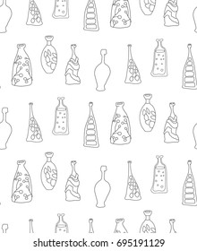 Illustration of decorative bottles