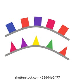 illustration of decorative flags that have different colors