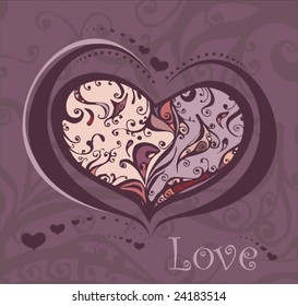 Illustration of a decorative heart, vector