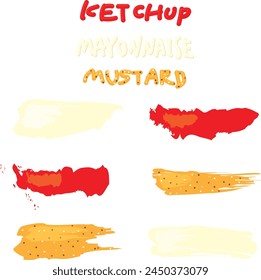 
Illustration decorative material set of ketchup, mayonnaise and mustard sauce