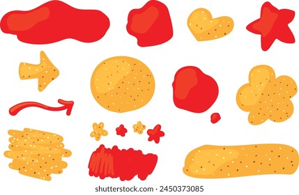 
Illustration decorative material set of ketchup, mayonnaise and mustard sauce