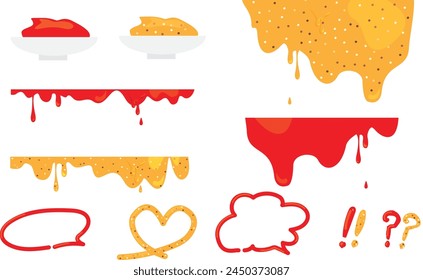 
Illustration decorative material set of ketchup, mayonnaise and mustard sauce