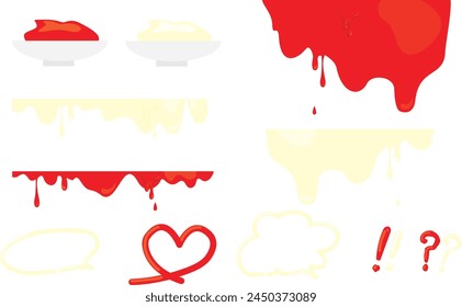 
Illustration decorative material set of ketchup, mayonnaise and mustard sauce