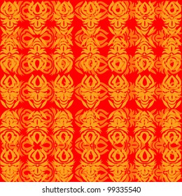 Illustration of the decorative pattern on red background