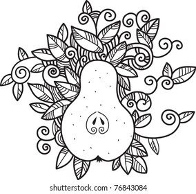 Illustration of decorative pear