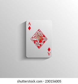 illustration of decorative poker the ACE of diamonds