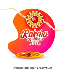 illustration of Decorative Rakhi for Raksha Bandhan, Indian festival, 
Sale ,offer. poster 