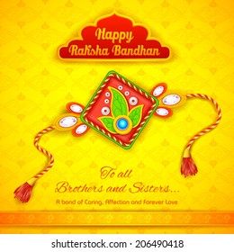 illustration of decorative rakhi for Raksha Bandhan background