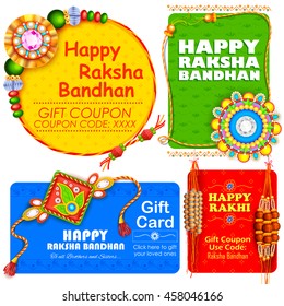 illustration of decorative Rakhi for Raksha Bandhan, Indian festival for brother and sister bonding celebration