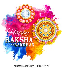 ilustração de Rakhi decorativo para Raksha Bandhan, festival indiano para celebração de ligação de irmão e irmã