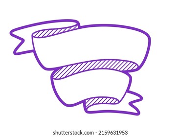 Illustration of decorative ribbon. Banner in abstract style.