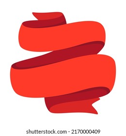 Illustration of decorative ribbon. Banner in abstract style.